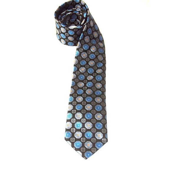 Bill Robinson Blue Black Hand Made 100% Polyester Men’s Neck Tie 3 1/8" x  60" - Picture 1 of 5